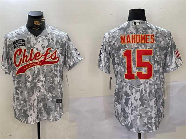 Men's Kansas City Chiefs #15 Patrick Mahomes 2024 Arctic Camo Salute To Service Stitched Baseball Jersey,We sell and wholesale Men's Kansas City Chiefs #15 Patrick Mahomes 2024 Arctic Camo Salute To Service Stitched Baseball Jersey on line form chian!